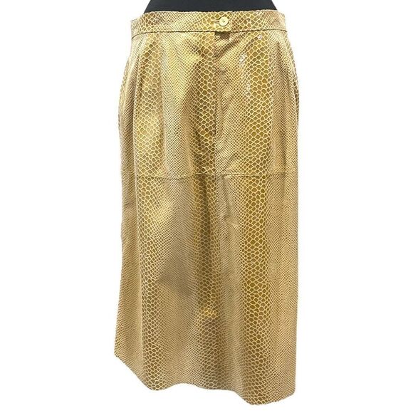 Persona Marina Rinaldi Python Print Leather Skirt Sz 23 (M) - Picture 8 of 16